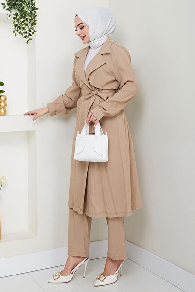 hafsamina Καλοκαιρινό διπλό πέτο καμπαρντίνα διπλό κοστούμι HM2703