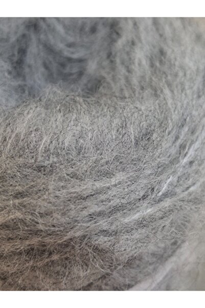 Ece Örgü Tasarım Atölyesi Πλεκτό σχοινί από μαλλί moher με χαλαρό γκρι χρώμα