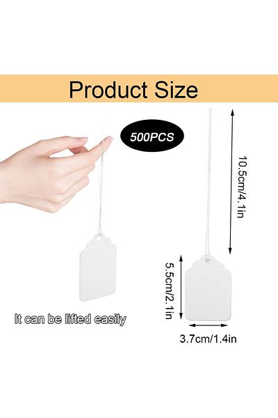 erorex White Marking Labels Small Paper Price Labels Price Tag With Rope Jewelry Price Tag Qian Nsa