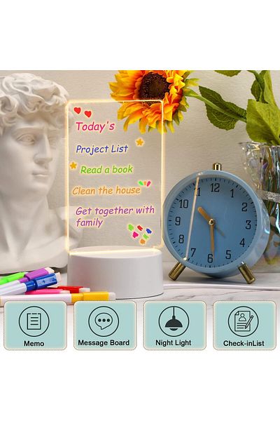 erorex Led Writing Message Board Neon Glow Drawing Board 64 Inch Glowing Acrylic Message Board Desktop