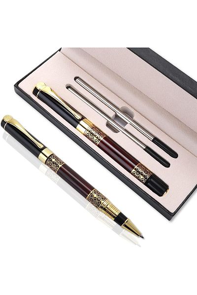erorex Nice Ballpoint Pen Ballpoint Pen With 2 Pcs Black Ink Refill Classy Gift Box Ballpoint Pen With