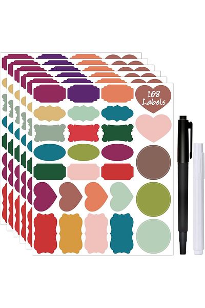 erorex Colored Label Stickers Removable Chalkboard Labels With 2 Markers Waterproof Kitchen Labels Self