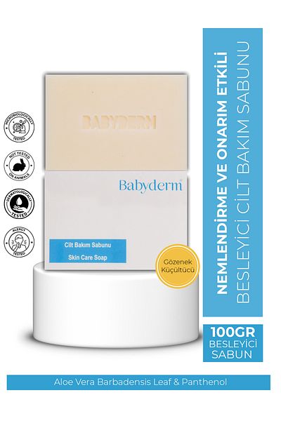 BABYDERM Skin Care Soap 100Gr Aloe Vera, Anti-Pore and Anti-B5 Content