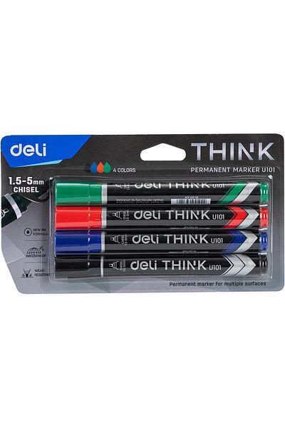 erorex 1.5 5 Mm Think Chisel Tip Permanent Marker Set 4 Pieces Black Blue Red Green Multicolor
