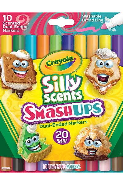 erorex 10 Ct Silly Scents Smash Ups Broad Line Dual Ended Washable Markers