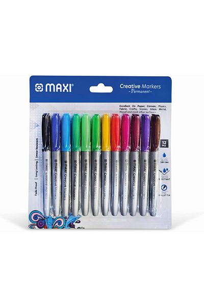 erorex Creative Permanent Marker Bullet Slim Blister Of 12Pcs Assorted Colours 40 12A
