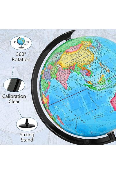 erorex 14.2Cm World Globe For Kids Learning Diy Assemble Educational Rotating World Map Globes Decorative