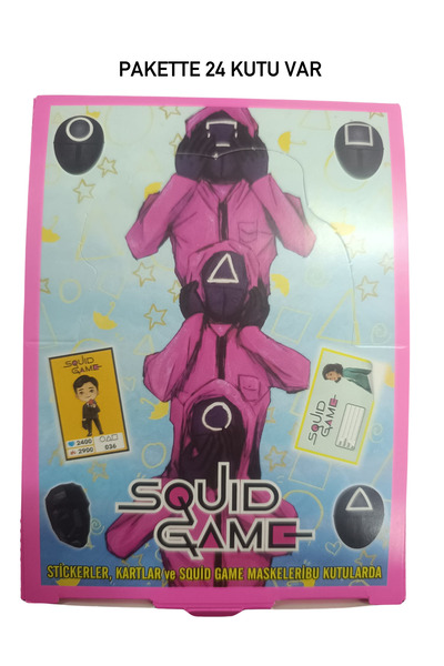 CNGZSHOP Squid Game Sticker ve Kartları Albüm 24 Paket