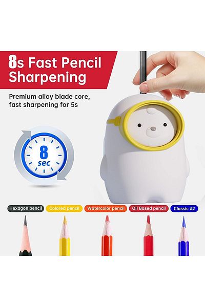 erorex Electric Pencil Sharpener Auto Stop Feature And Heavy Duty Helical Blade Pencil Sharpener Usb And
