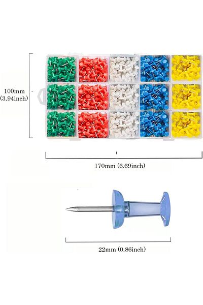 erorex Push Pin 180Pcs Plastic Thumb Tacks Colored Push Pins Drawing Pins Map Pin For Bulletin Board