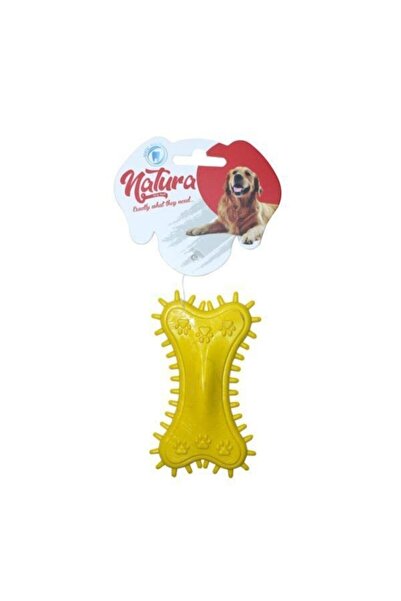 natura Plastic Paw Pattern Barbed Bone Dog Toy 11cm
