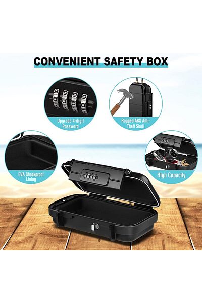 erorex Portable Safe Box Portable Safe For Travel With Removable Chain Anti Theft Beach Safe Box
