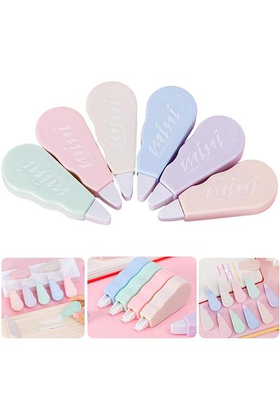 erorex 6 Pcs White Out Correction Tapes Colorful Portable Correction Tape Smooth Tape Output Not Easy To
