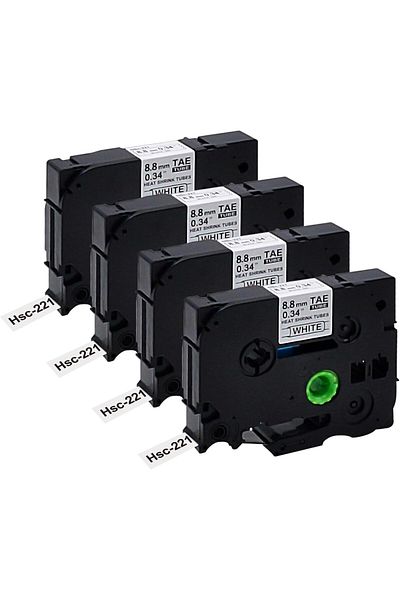 erorex شريط ملصقات HSE 221 ذو أنبوب قابل للانكماش بالحرارة لطابعات Brother Hs 221 Hs221، مقاس 0.34 بوصة، 4.92 قدم، 8.8 مم، 1.5 متر