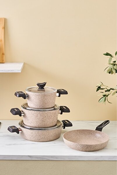 Karaca Biogranit Lungo 7 Parça Tencere ve Tava Seti