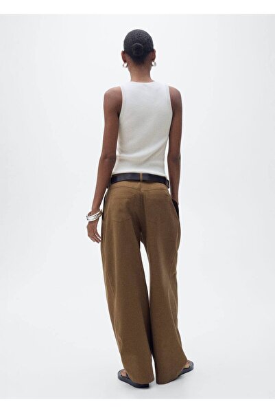 MANGO Woman Πλεκτό rib μπλούζα