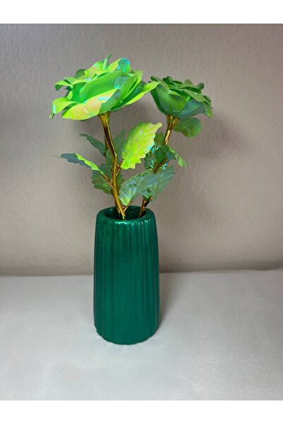 Love Candle Dekor Zümrüt Vazo, Dekoratif Vazo, Kuru Çiçek Vazo, Bohem Büyük B...