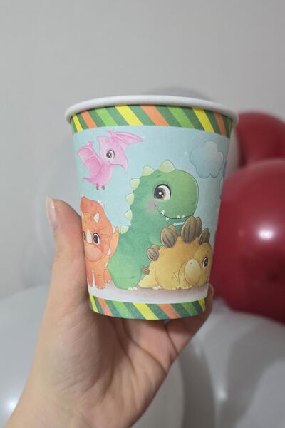 PEKSHOP Dinazor Konsept Karton Bardak 8li