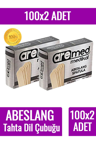 Fotografyabaskı 100'lü 2 Paket Abeslang Tahta Dil Çubuğu Basacağı - Ağda Spat...