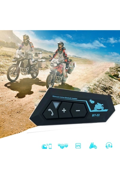 Janva Motorsiklet Kask İçin Kulaklık Bluetooth Mikrofonlu İntercom Su Geçirmez Motor Kurye Kulaklığı