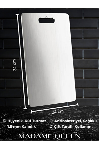 MADAME QUEEN 1. لوح تقطيع من الفولاذ المقاوم للصدأ 304 بجودة الصف