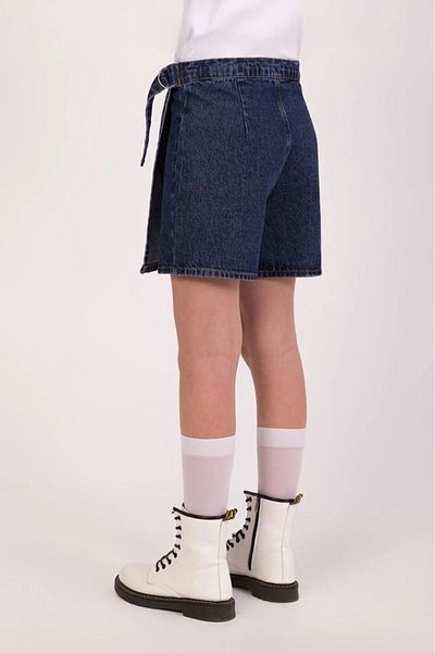 Magu Fusta pantaloni scurți din denim pentru fete cu buzunare, șireturi, utilizare zilnică și ocazională