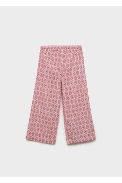MANGO Kids Desenli koton pantolon