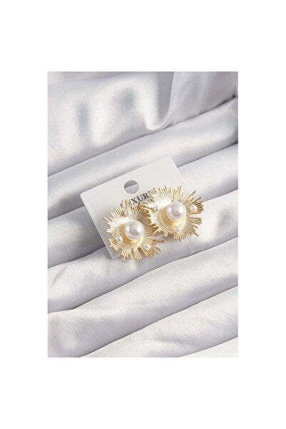 Skygo أقراط من حبات اللؤلؤ اللامعة من حجر الزركون الذهبي النحاسي - TJ-BKP9505