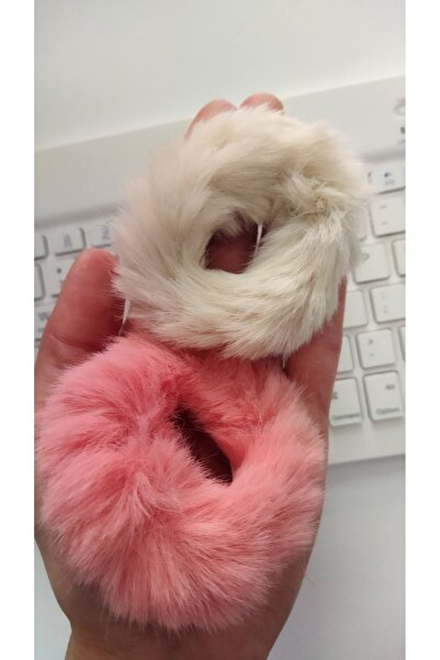 TREND Set of 2 Soft Plush Rubber Buckles in Vibrant Colors - Beige & Yavruağzı