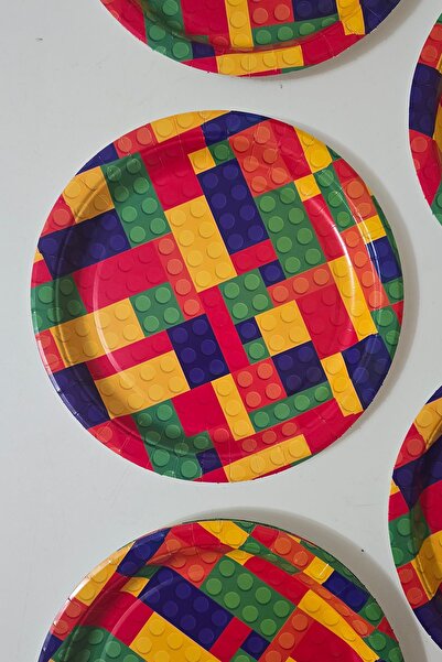PEKSHOP Renkli Bloklar Karton Tabak 8 li Paket