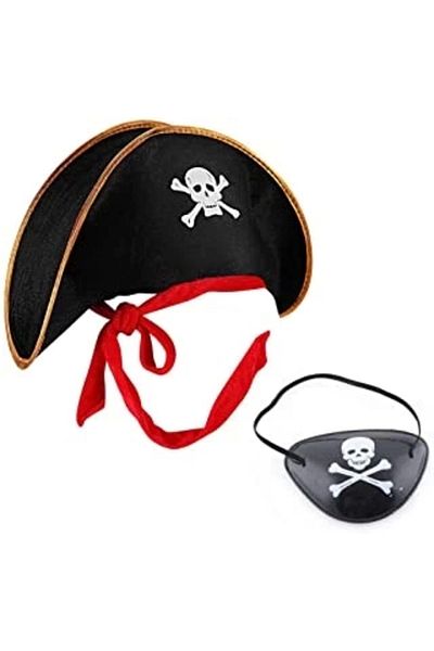 Belle Fusion Captain Jack Kids Pirate Hat and Eye Patch Set