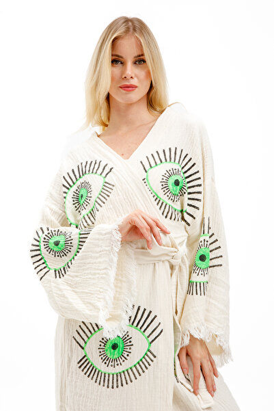 Befera Design Muslin Kimono KSNUMKS% pamučna očiju štampana uzorka bade ogrta...