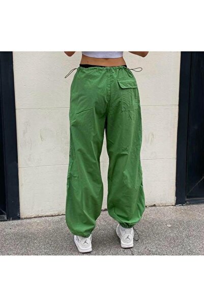 KOTOLOG Unisex Urban Baggy Parachute Pant I Bol Paça Rahat Kesim Ayarlanabilir Pamuk Kumaş Paraşüt Pantolon