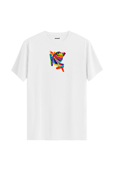 Colermi تي شيرت بياقة دائرية وطبعة ضفدع ملونة
