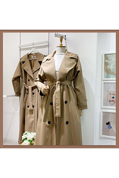 Faya Boutique Sütlü kahve pardesü model trençkot