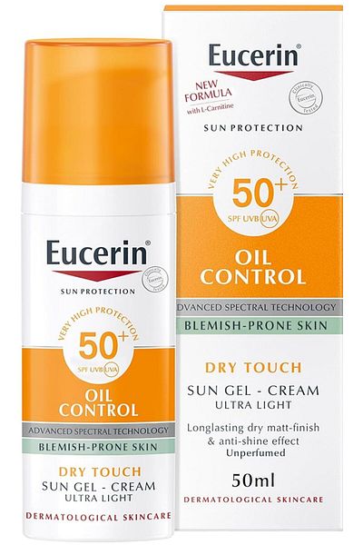 Eucerin Oil Control Sunscreen Gel Cream for Face, Dry Touch, High UV Protection