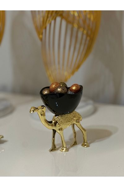 USD HOME 6-Piece Gold Camel Rainbow Colored Coffee Side Turkish Delight Sugar Bowl