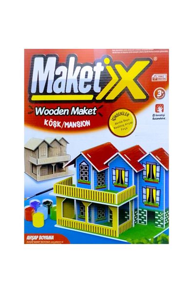 Kuzey Wooden Pavilion Vip Macedonian Paintable 6 Colors Acrylic Paint Educational Toy