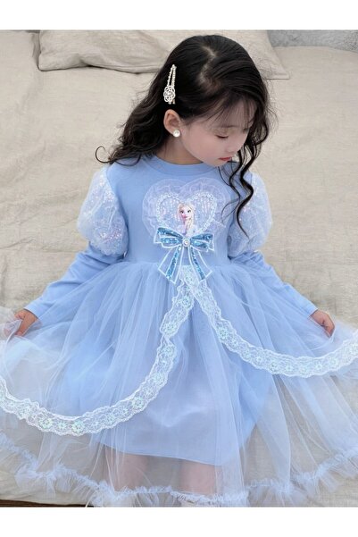 nannie Rochita Albastra Fetite Elsa - 7-8 ani