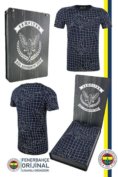 Fenerbahçe Bream Logo Tribune T-Shirt, Original Licensed Wood Library