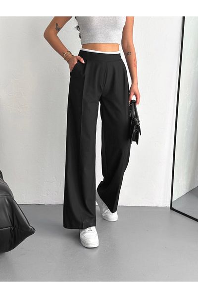 MİSPİER Women's Belt Detailed Lima Fabric Trousers