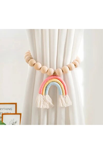 efecco Bebek Çocuk Odası Gökkuşağı Perde Aksesuarı Perde Bağlama Aksesuarı Pe...