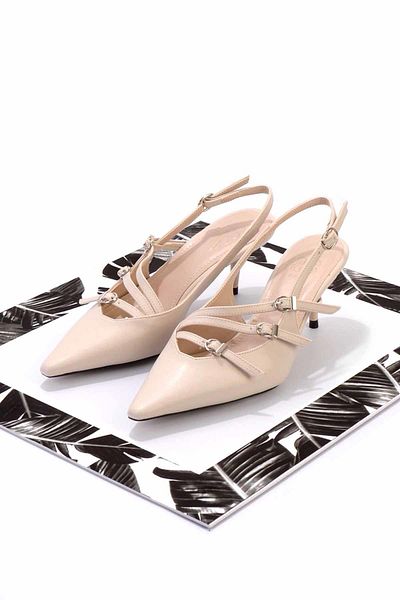 Bambi Beige Women's Classic Heeled Shoes01667010209