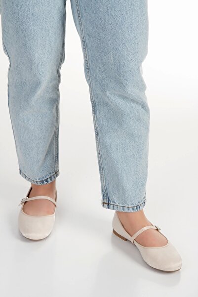 MFT AYAKKABI حذاء باليرينا نسائي خفيف الوزن ومريح بحزام يومي من الساتان