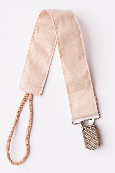 MyVera Beige Dusty Rose Spring Floral Mink Pacifier Strap - Set of 3 100% Cotton