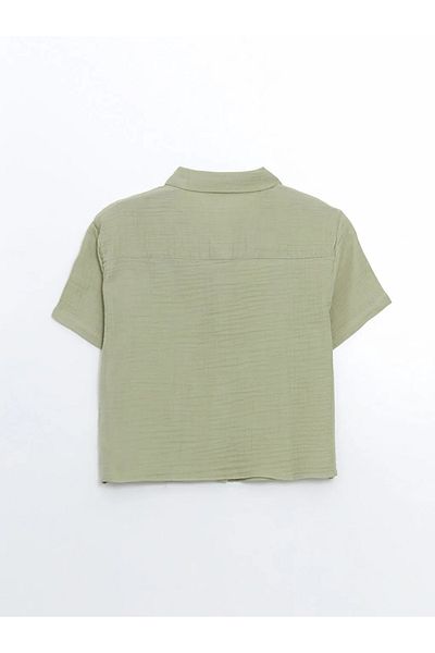 LC Waikiki Γυναικείο πουκάμισο XSIDE Green Regular Fit Muslin