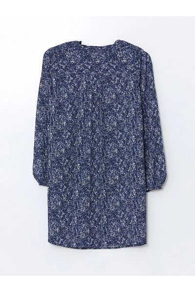 LC Waikiki Γυναικείο τουνίκ LCW Grace Navy Blue με γιακά με σχέδιο