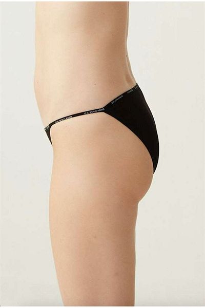 U.S. Polo Assn. Women'S, Licensed, Uspa, (Black-White-Skin) 47% Modal, 47% Cotton, Regular Waist, Side Thread 5-Pack Panties