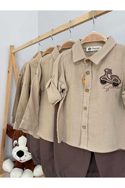 Kids Scooter Detaylı 2'li Erkek Çocuk Takım