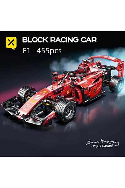 BUILDING BLOCK F1 Formula Age 455 Pull Back Pull-Drop Toy - Block Production Gift